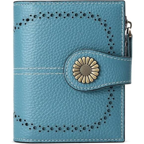 Sendefn Small Leather Wallet Women RFID Bifold Card Holder Zipper Coin Purse - Picture 7 of 7